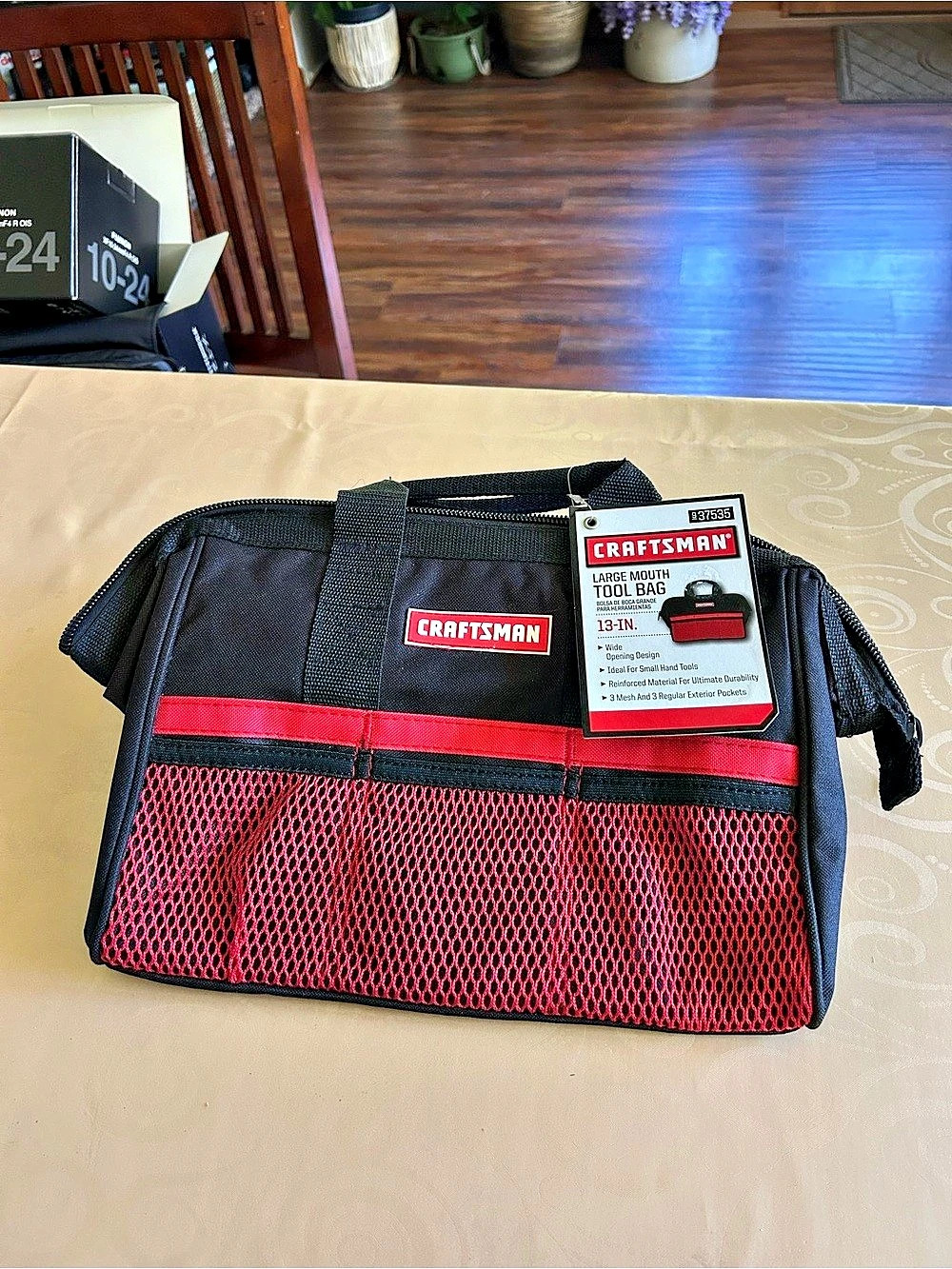 Craftsman Large Mouth Tool Bag 13-In Black & Red NWT